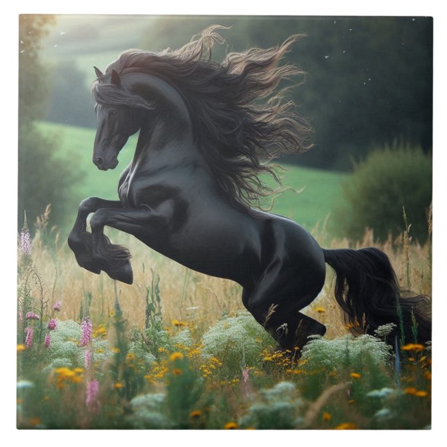 Azulejo Caballo Negro (Frente)