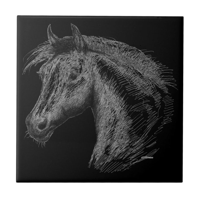 Azulejo Caballo: negro (Frente)