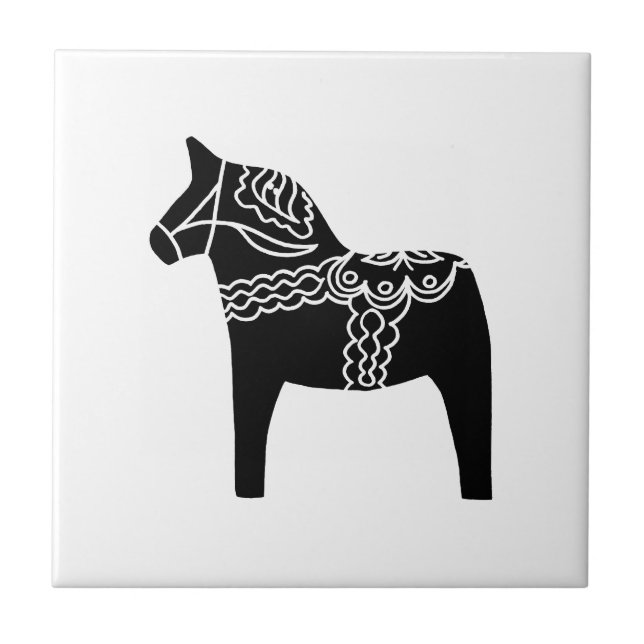 Azulejo Caballo negro de Dala (Frente)