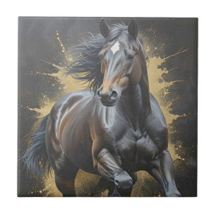 Azulejo caballo negro genial
