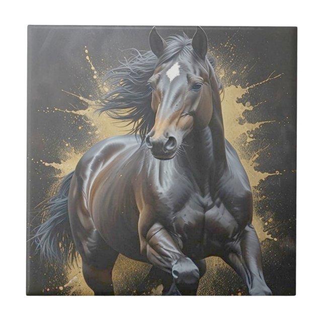 Azulejo caballo oscuro genial (Frente)