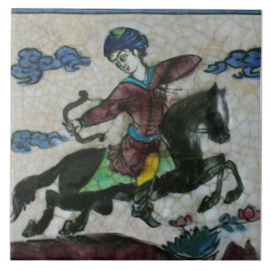 Azulejo Caballo persa pintado a mano