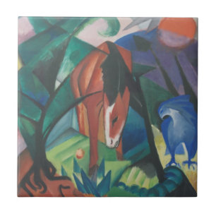 Azulejo Caballo y Águila por Franz Marc, Arte Cubista Vint