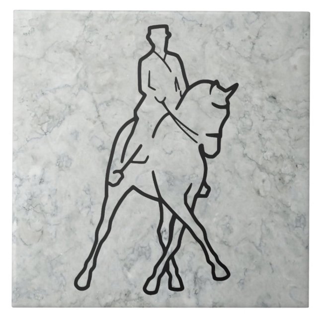 Azulejo Caballo y jinete - medio paso del Dressage (Frente)