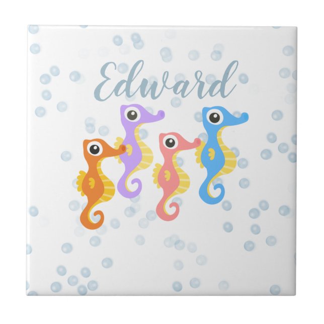 Azulejo Caballos pequeños de mar (Frente)