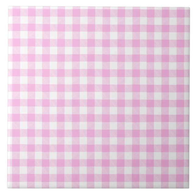 Azulejo Cabaña Campestre Plaid Rosa Cocina (Frente)