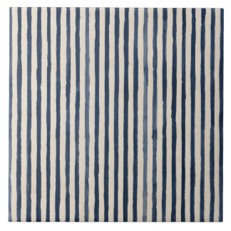Azulejo Cabaña de Índigo Pintada a Mano a Rayas