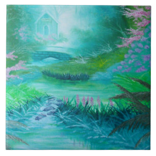 Azulejo Cabaña en el bosque