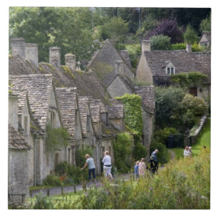 Azulejo Cabañas de piedra de Cotswold en el pueblo de