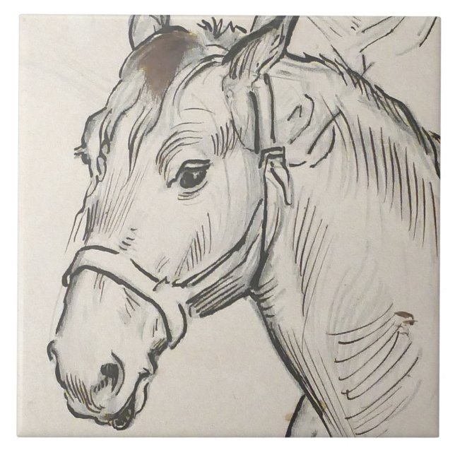 Azulejo Cabeza de caballo (por Alfred Dehodencq) (Frente)