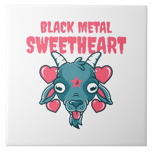 Azulejo cabeza de cabra adorable baphomet (Frente)