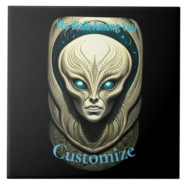 Azulejo Cabeza de cráneo de Alien Thunder_Cove (Frente)