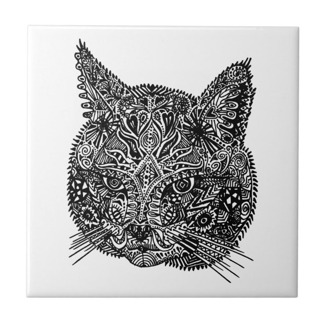 Azulejo Cabeza de gato ornamental (Frente)