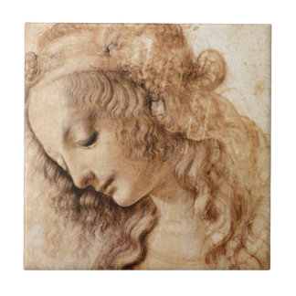 Azulejo Cabeza de la mujer de Leonardo