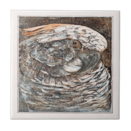 Azulejo Cabeza de un loro de arte victoriano