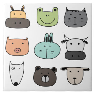 Azulejo - Cabezas de Animales Divertidos