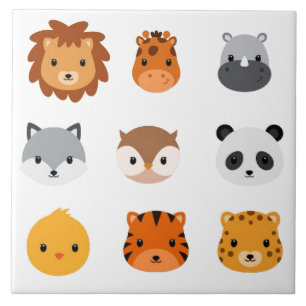 Azulejo - Cabezas de crías de animales 3