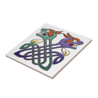 Azulejo Cabezas partidas del diseño céltico