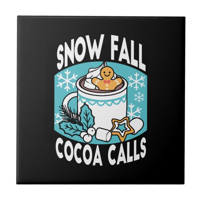 Azulejo Cacao caliente y encanto invernal - Llamadas de ca (Frente)