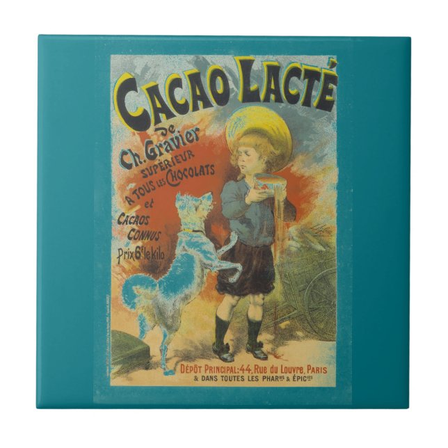 Azulejo Cacao Lacte Aus Tous Le Choclat Chocolate French (Frente)