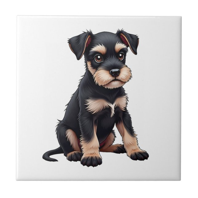 Azulejo Cachorro de Schnauzer Miniatura (3) (Frente)