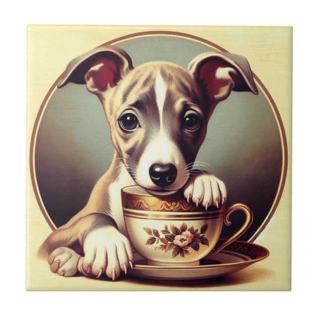 Azulejo Cachorro de Whippet (Frente)