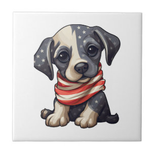 Azulejo Cachorro Patriota - Estilo 11