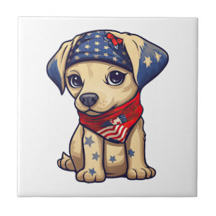 Azulejo Cachorro Patriota - Estilo 12