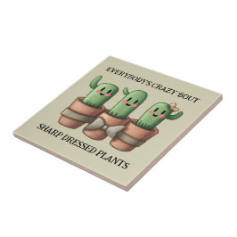 Azulejo Cacti divertido Todos están locos 'Bout Sharp...