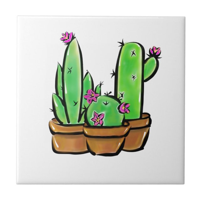 Azulejo Cactus cacti succulent (Frente)
