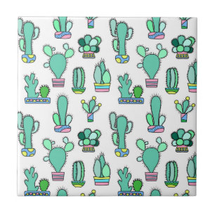 Azulejo Cactus de la verde menta y modelo suculento de la