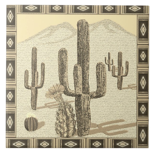azulejo cactus del suroeste (Frente)