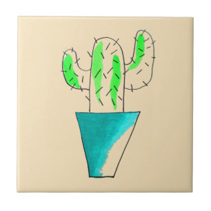 Azulejo Cactus mexicano arte lindo saguaro