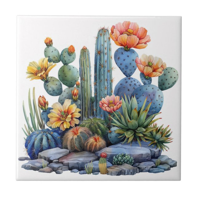 Azulejo Cactus y suculentos (Frente)