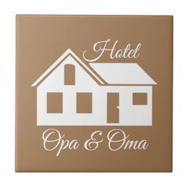 Azulejo Cadeau tegel "Hotel Opa & Oma"