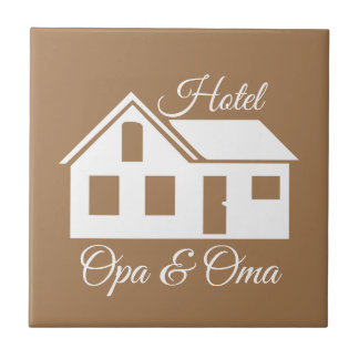 Azulejo Cadeau tegel "Hotel Opa & Oma"
