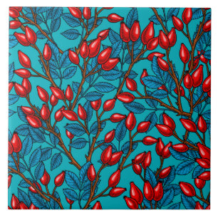 Azulejo caderas de Rosa, rojo y azul