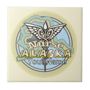 Azulejo Caduceo de Enfermera de Alaska