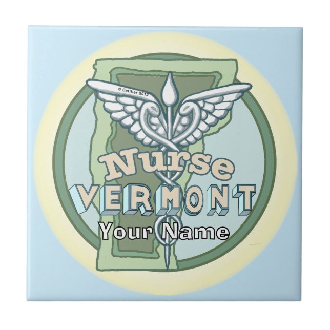 Azulejo Caduceo de Enfermera de Vermont (Frente)