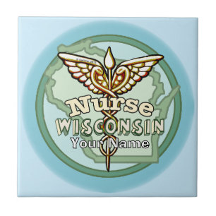 Azulejo Caduceo de Enfermera de Wisconsin
