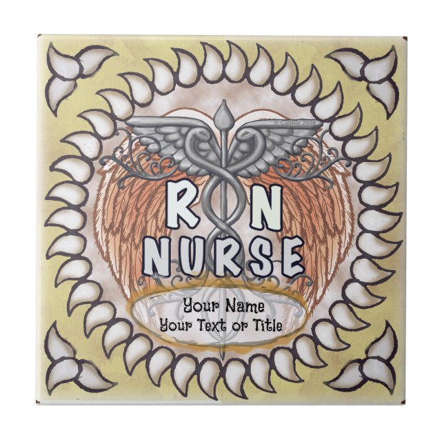 Azulejo Caduceus wings rn nurse (Frente)