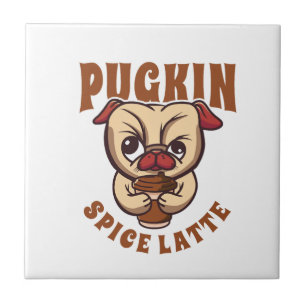 Azulejo Café con Especias de Calabaza Pug Dueño de Pug con