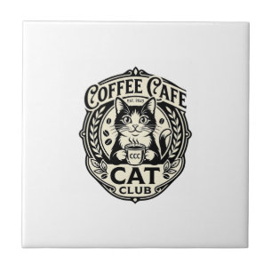Azulejo Café de Café Gato Divertido Gráfico - Café de Café