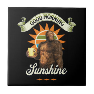 Azulejo Café divertido de Bigfoot Humor matutino