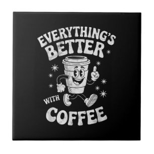 Azulejo Café divertido retro vintage para hombres o mujere
