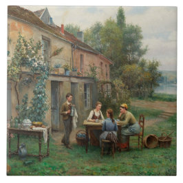 Azulejo Café en el jardín (paisaje francés)