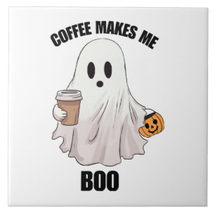 Azulejo Café Fantasma Halloween Divertido