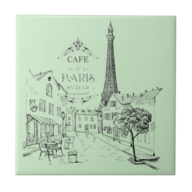 Azulejo Cafe Paris Tile (Frente)