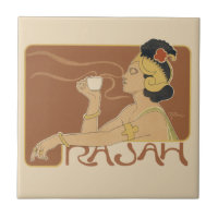 Café Rajah Art Nouveau Vintage, Dama con Café