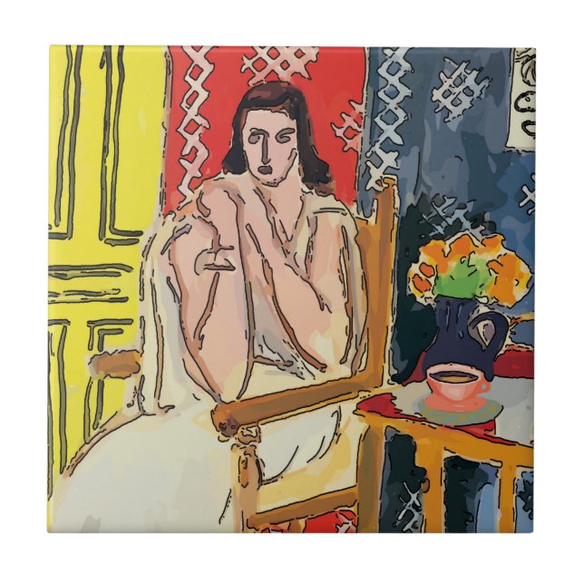 Azulejo Café sobre la mesa, (Frente)